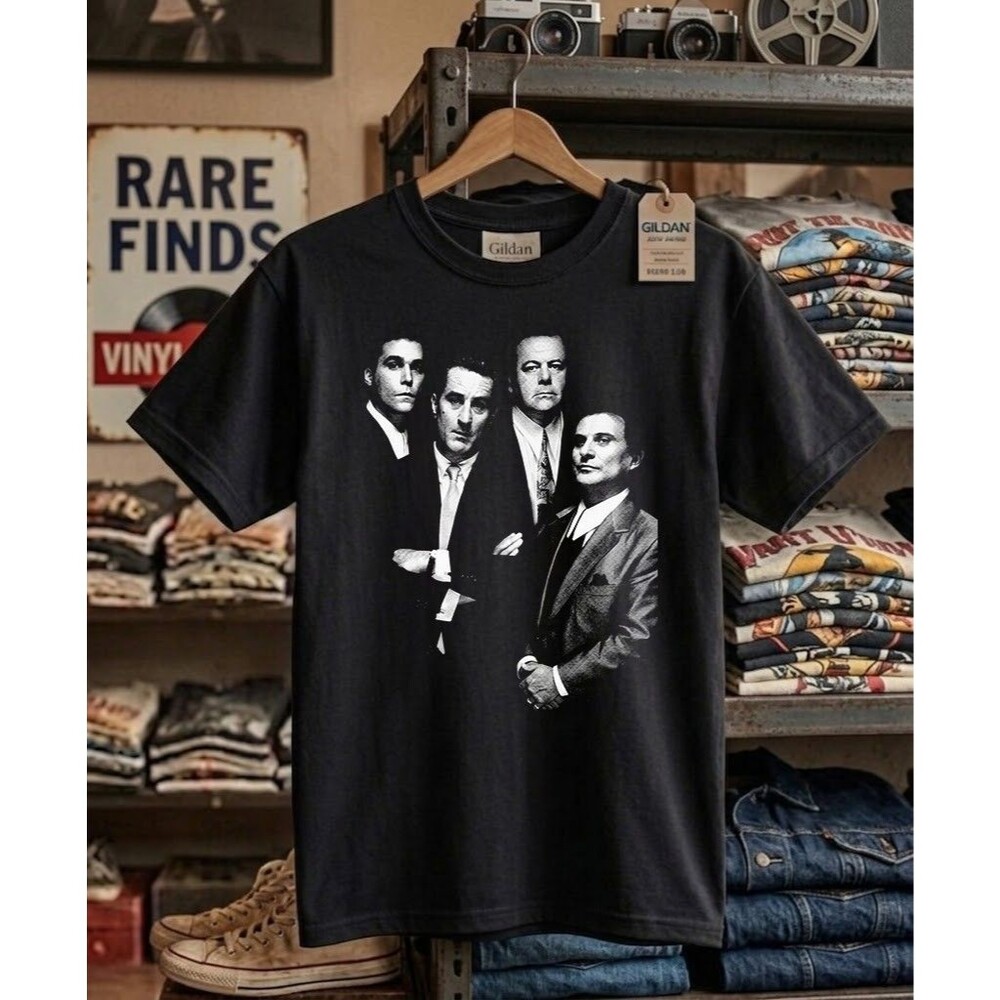 Goodfellas Vintage 90s Mob Crime Movie Graphic Tee Black Heavy Cotton T-Shirt